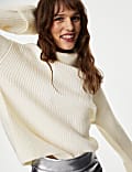 Recycled Blend Ribbed Roll Neck Jumper