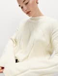 Cable Knit Relaxed Jumper with Alpaca