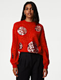 Recycled Blend Sequin Spot Print Jumper