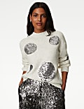 Recycled Blend Sequin Spot Print Jumper