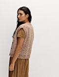 Ribbed Knitted Crew Neck Waistcoat