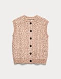 Twisted Tweed Knitted Ribbed Waistcoat