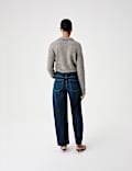 Wool Rich Brushed Collared V Neck Jumper