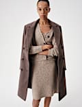 Lambswool Blend Neppy Knitted Knee Length Skirt