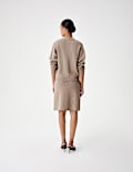 Lambswool Blend Neppy Knitted Knee Length Skirt