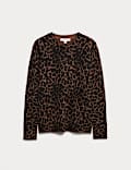 Animal Print Crew Neck Jumper