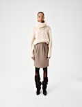 Wool Blend Cable Knit Relaxed Jumper