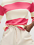 Superweicher gestreifter Pullover in Relaxed Fit mit Rundhalsausschnitt