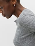 2 Pack Ribbed Knitted Tops with Wool