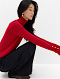 Rayon Rich Roll Neck Fitted Jumper