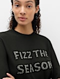Slogan Crew Neck Jumper with Wool