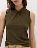 Twist Front Slim Knitted Vest