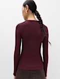 Ribbed Crew Neck Fitted Jumper