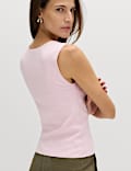 Square Neck Slim Fit Knitted Vest