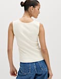 Square Neck Slim Fit Knitted Vest