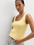 Square Neck Slim Fit Knitted Vest