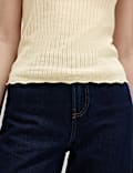 Pointelle Slim Fit Knitted Top