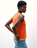 Pure Cashmere Tipped Detail Knitted Vest