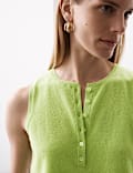 Pure Cashmere Button Detail Fitted Knitted Vest