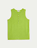 Pure Cashmere Button Detail Fitted Knitted Vest