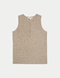 Pure Cashmere Button Detail Fitted Knitted Vest