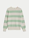 Pure Cashmere Striped Crew Neck Jumper