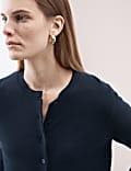 Pure Cashmere Crew Neck Relaxed Cardigan