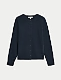 Pure Cashmere Crew Neck Relaxed Cardigan