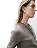 Pure Cashmere Crew Neck Relaxed Cardigan
