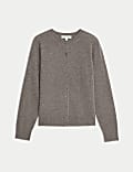 Pure Cashmere Crew Neck Relaxed Cardigan