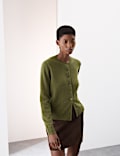 Pure Cashmere Crew Neck Relaxed Cardigan