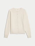 Pure Cashmere Crew Neck Relaxed Cardigan