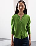 Pure Cashmere Crew Neck Relaxed Cardigan