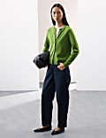 Pure Cashmere Crew Neck Relaxed Cardigan