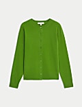 Pure Cashmere Crew Neck Relaxed Cardigan