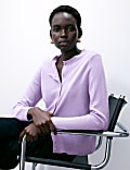 Pure Cashmere Crew Neck Relaxed Cardigan
