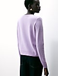 Pure Cashmere Crew Neck Relaxed Cardigan