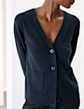 Pure Cashmere V-Neck Button Front Cardigan