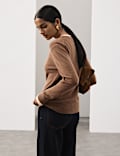 Pure Cashmere Textured Tipped Jumper