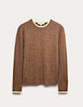 Pure Cashmere Textured Tipped Jumper