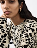 Pure Cashmere Animal Print Crew Neck Jumper