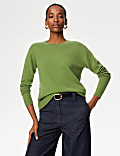 Pure Cashmere Textured Crew Neck Jumper