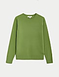 Pure Cashmere Textured Crew Neck Jumper