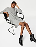 Pure Cashmere Crew Neck Mini Knitted Dress
