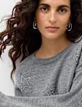 Star Embellished Crew Neck Jumper