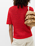 Cotton Blend Textured Knitted Top