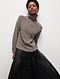 Gerippter Rollkragenpullover
