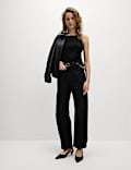 Square Neck Fitted Knitted Vest