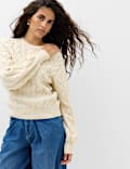 Cable Knit Crew Neck Slim Fit Jumper