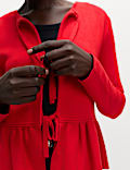 Ribbed Crew Neck Cardigan